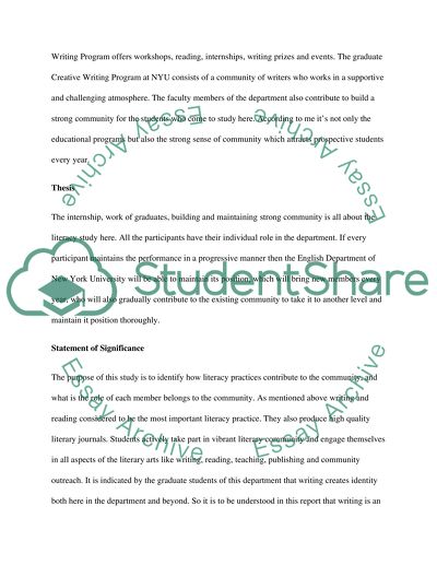 About the English Department at the New York University