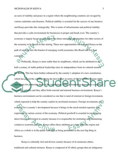 Prices for McDonalds Products in Kenya