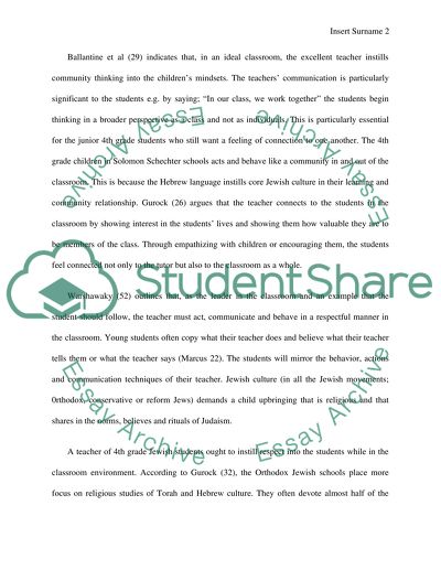 Creating the Perfect Classroom in a Jewish School