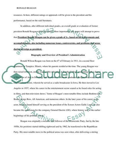 Achievements of a Ronald Reagan as US President