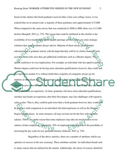 Worker attributes needed in the new economy