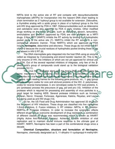 Nevirapine anti-viral drug, part of triple therapy for HIV/AIDS