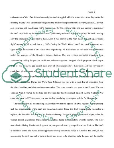 Significance Of The American Draft For American Society