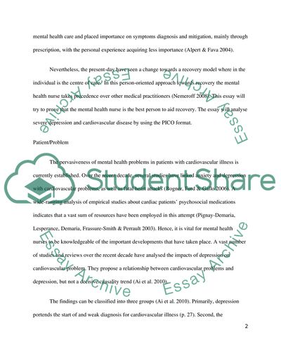 Mental Health Nurses are the Best People to Aid Recovery of Depressed and Cardiac