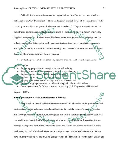 Critical Infrastructure Protection in Homeland Security