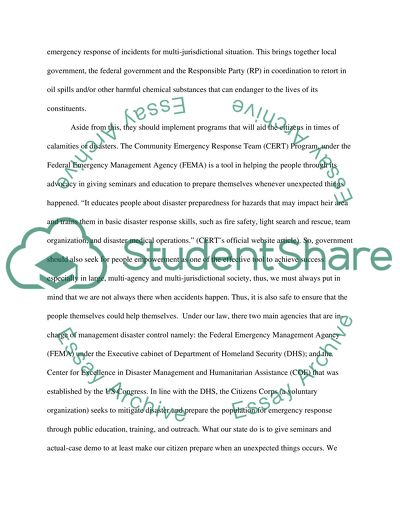 Homeland Security, Response and Recovery