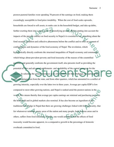 Food Issues in Nepal