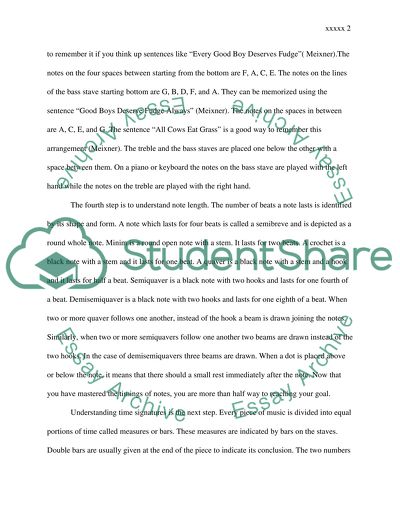 Reading Music Sheet Notation - Process Analysis Essay