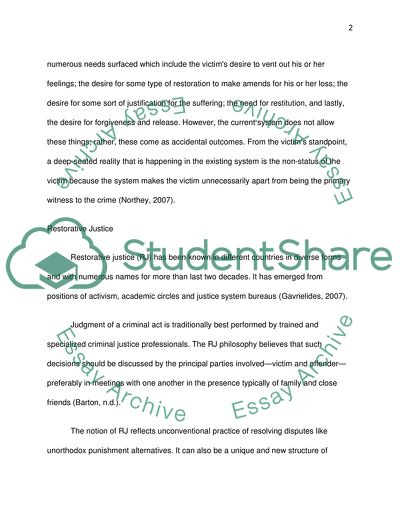 Criminology: Alternative Methods in Justice