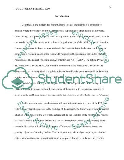 Public Policy: The Patient Protection and Affordable Care Act