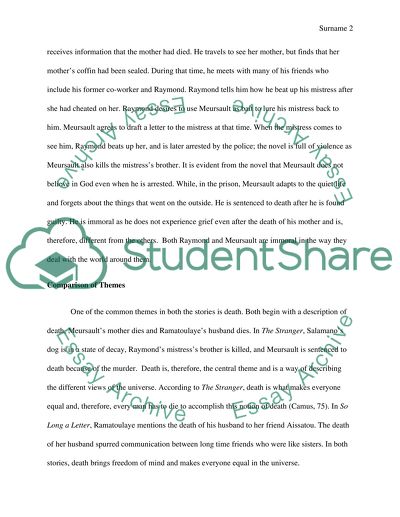 Critical Analysis of So Long a Letter, and The Stranger