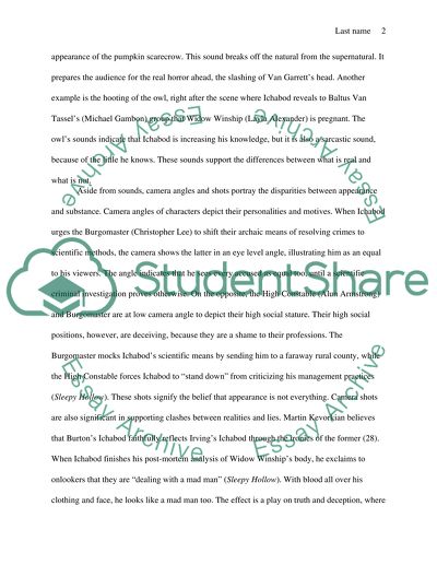 Comparison of the characters in Sleepy Hollow