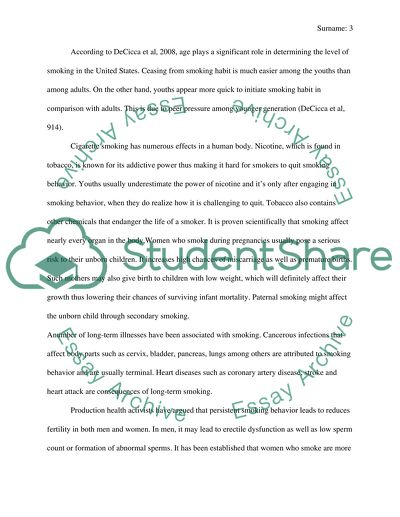 The different determinants that affect smoking In U.S
