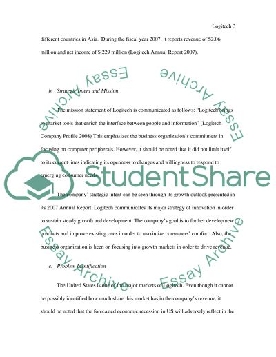 Logitech: Profile and Environmental Analysis
