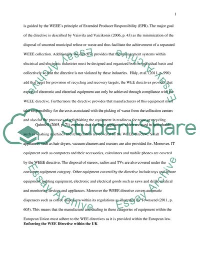 The Waste Electrical and Electronic Equipment directive