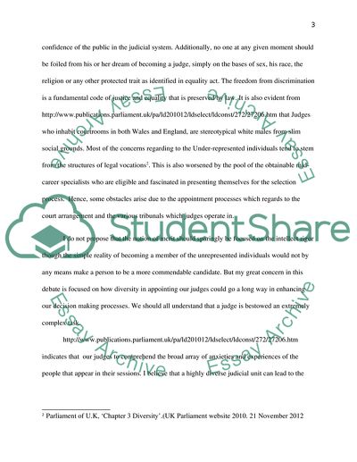 The Lack of Diversity in the Judiciary of England and Wales