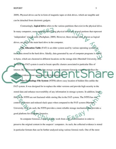 Role of Computer Forensics and Investigation Report in Criminology