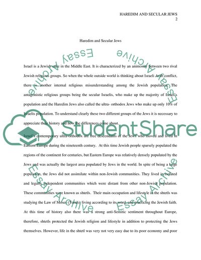 Comparing Haredim and Secular Jews in the Middle East