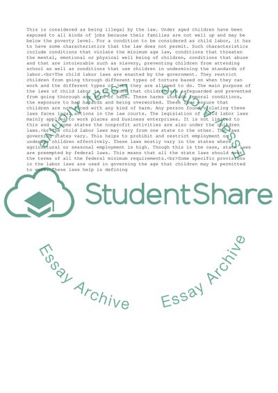 Business Law and Child Labor Laws