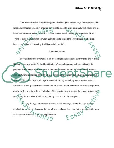 The Influence of Learning Disability Disorder on the Social Behavior of Students