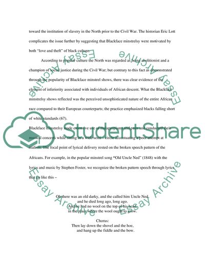 Blackface Minstrelsy and the American Working Class