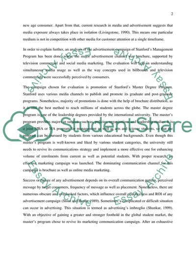 Advertisement Campaign of Stanfords Master Program