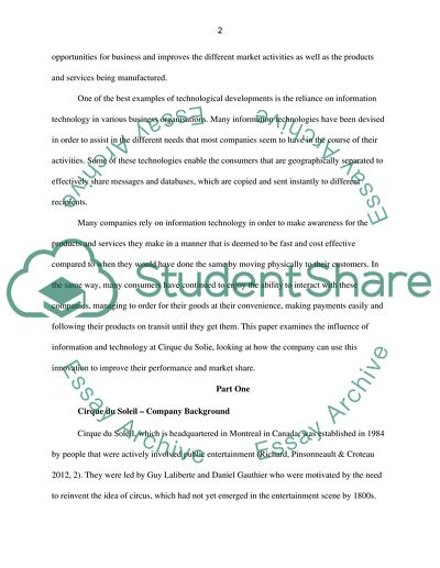 Enterprise Strategy and IS at Cirque du Soleil