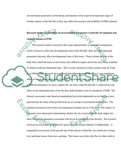 Forensic Entomology: The Use of Blowfly Species to Determine Post-Mortem Interval (PMI)
