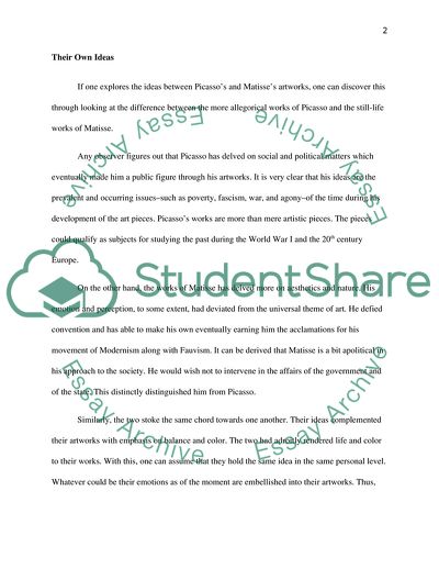 The Different Ideas of Picasso and Matisse