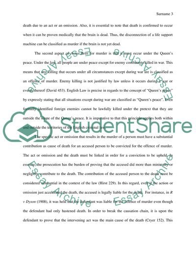 The Modern Murder Law in the UK