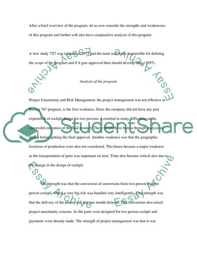 Analyzing Boeing 767 Program
