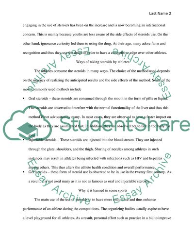 Steroid use in sports