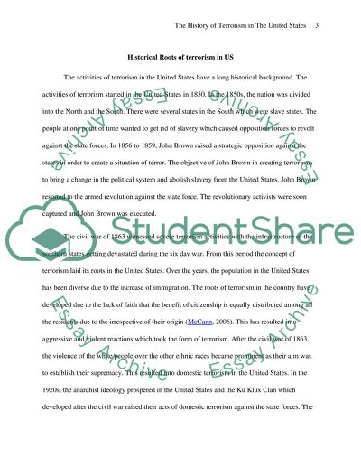 The History of Terrorism in the United States