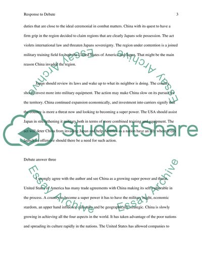 China; a dangerous superpower; responding to debate