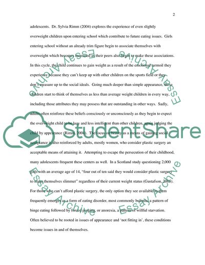 Eating Disorders and the Problems of Appearance