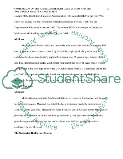 Comparison of the American Health Care System and the Norwegian Health Care System