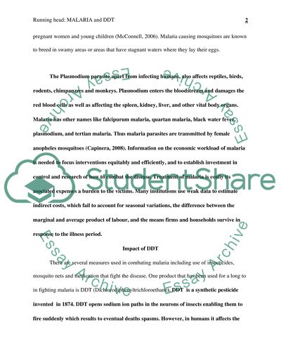 Significance of Malaria and Impact of DDT