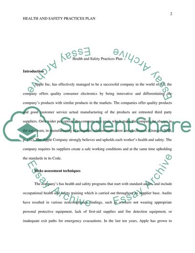 Health and Safety Practices Plan (Part Two), Product Safety and Security Risks