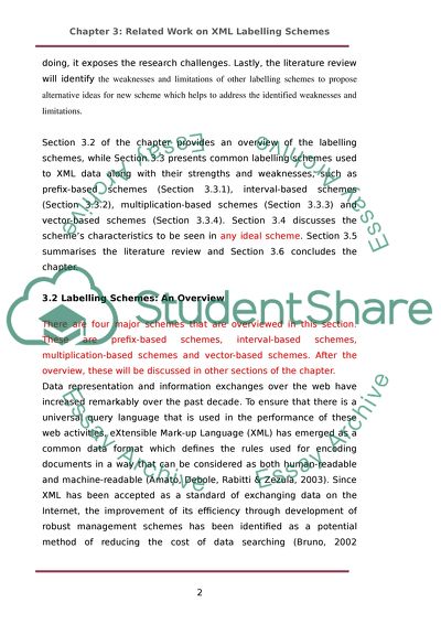 Related Work on XML Labelling Schemes
