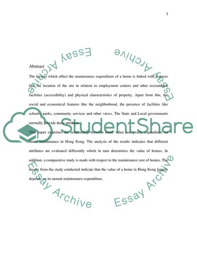Home Value and Yearly Expenditure on Home Maintenance