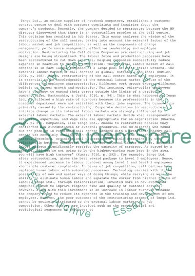 The Challenges of Call Centre Restructuring