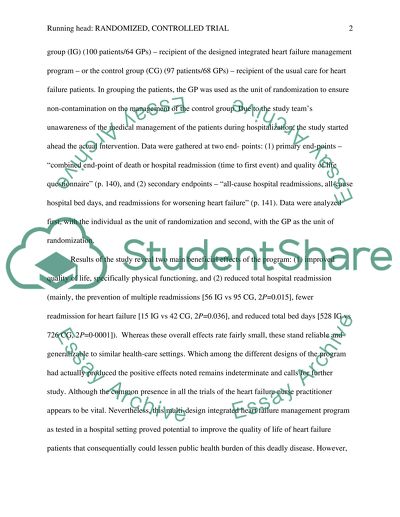Controlled Trial of Integrated Heart Failure Managemen