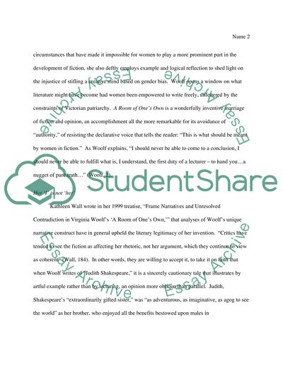 Narrative Technique in A Room of Ones Own