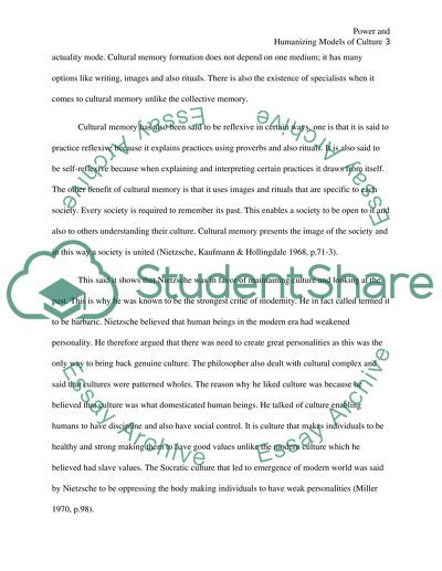 Power and Humanizing Models of Culture