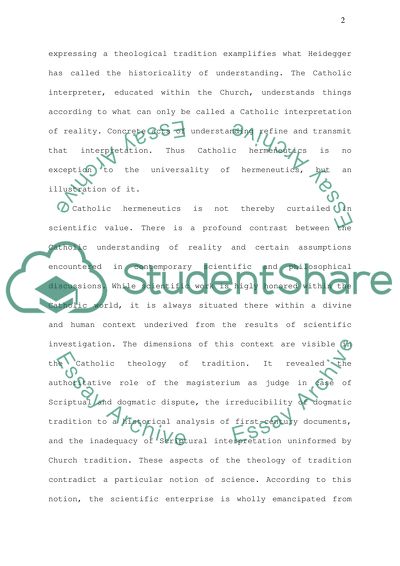 The Bible and Catholic Hermeneutics