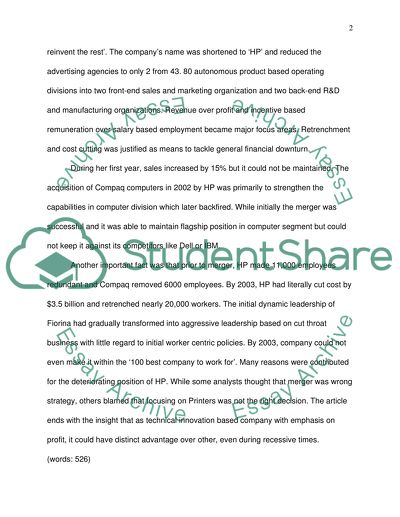 Hewlett-Packard Article