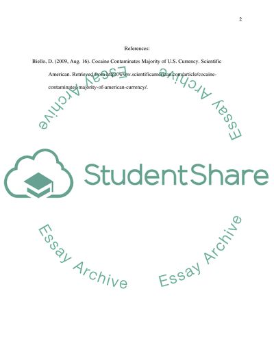 Introduction How does money become contaminated with cocaine