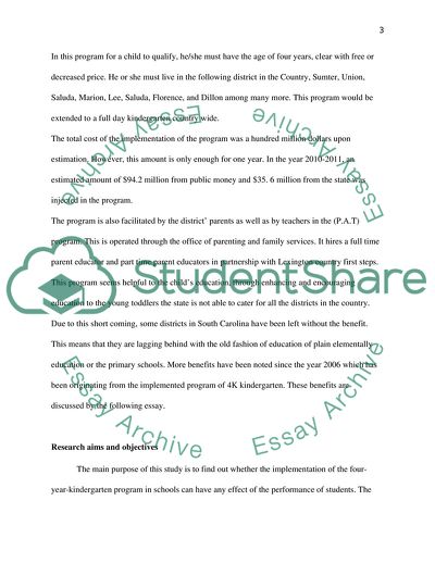 Early Childhood Education: 4K Kindergarten