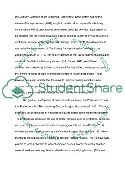 Housing reform. Providing and regulating housing for the working classes