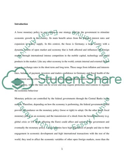 Loose Monetary Policy for Exchange Rates